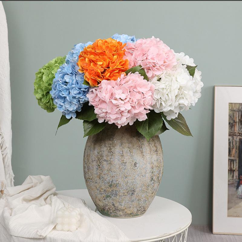1 шт. Real Touch высококачественные увлажняющие искусственные цветы шелковые гортензии букет искусственные цветы большая гортензия