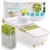 LeLante Vegetable Slicer Multifunctional 8 Functions In 1 Slicer, Julienne, Set, Grater, (Green)