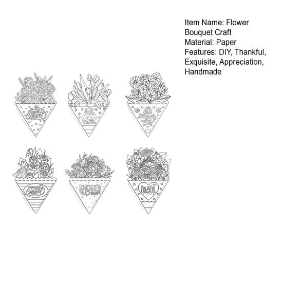 Yousheng 6Pcs Flower Bouquet Craft Kit DIY Mother's Day Paper Floral Bouquet Make Your Own Flower Bouquets Thankful Gift for Home Classroom Activities