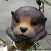 Floating Otters Decorations for Pond Yard Floating Pool Animal Otters Statue