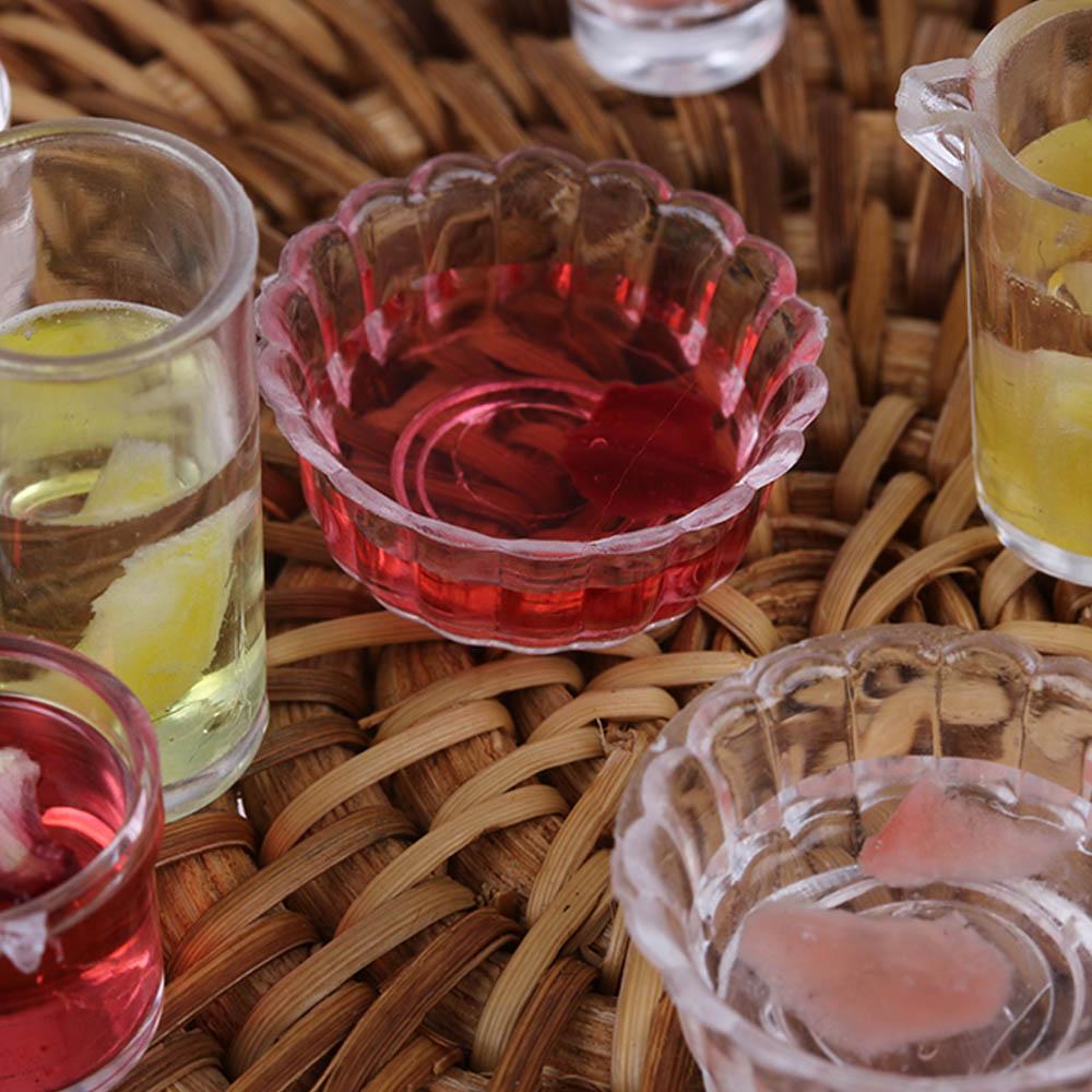 1:12 Scale Acrylic Toy Doll Food Simulation Tableware Miniature Cup Dish Bowl Plate Set Dollhouse