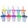 10 шт. в наборе термочувствительная 10-цветная меняющая чашка 16 унций трубочка чашка меняет цвет при охлаждении многоразовая