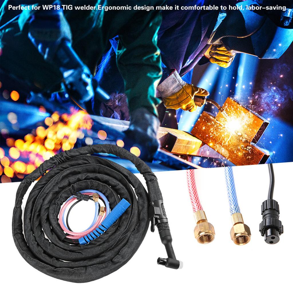 4M Cable WP18 Tig Agon Arc Welding Torch Set Water Cooled Nut Connector