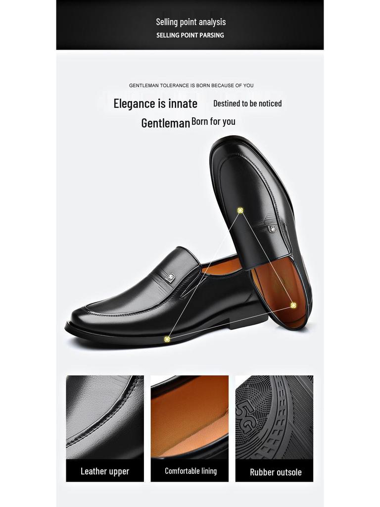 Мужские летние деловые кожаные сандалии: Дышащие, Мягкая подошва, Нескользящие, Полый дизайн, Идеально для папы среднего возраста.