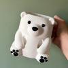 Держатель для стаканчика мороженого «Белый медведь», 3D-печать, милое животное, контейнер-охладитель для мороженого, герметичный держатель для пинты льда