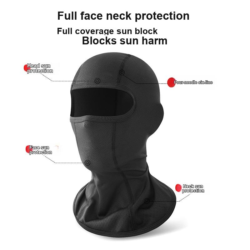 Sun Protection Head Cover Face Mask Ice Silk Mesh Moisture Wicking Quick Dry Liner for Motorcycle Helmet Outdoor Riding