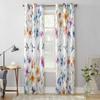 Plant Bird Watercolor Flower Window Curtains for Living Room Luxury Bedroom Curtain Kitchen Blinds Drapes Curtains