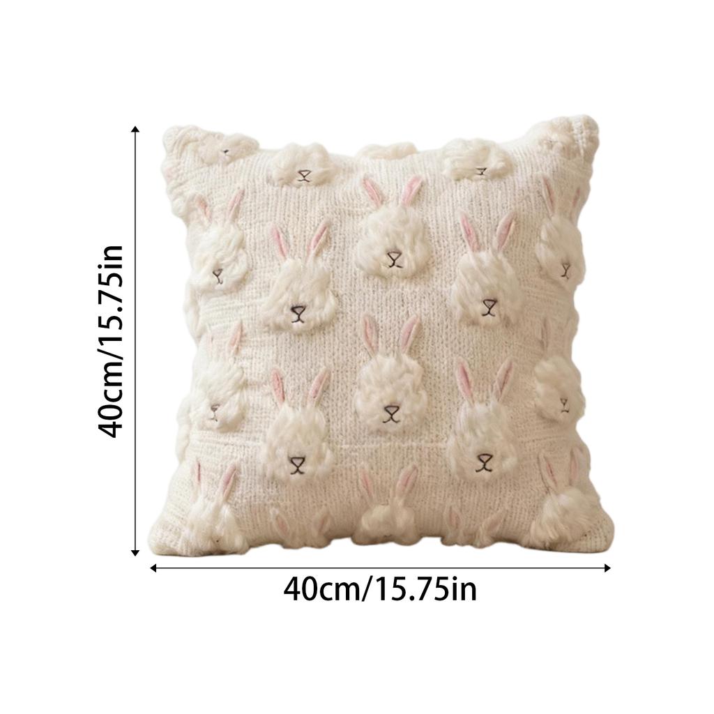 Embroidery PillowcaseEmbroidered Eggs Pom-pom Lace for Sofa Throw Pillow Cover Cushion Cover Home Decor No Insert