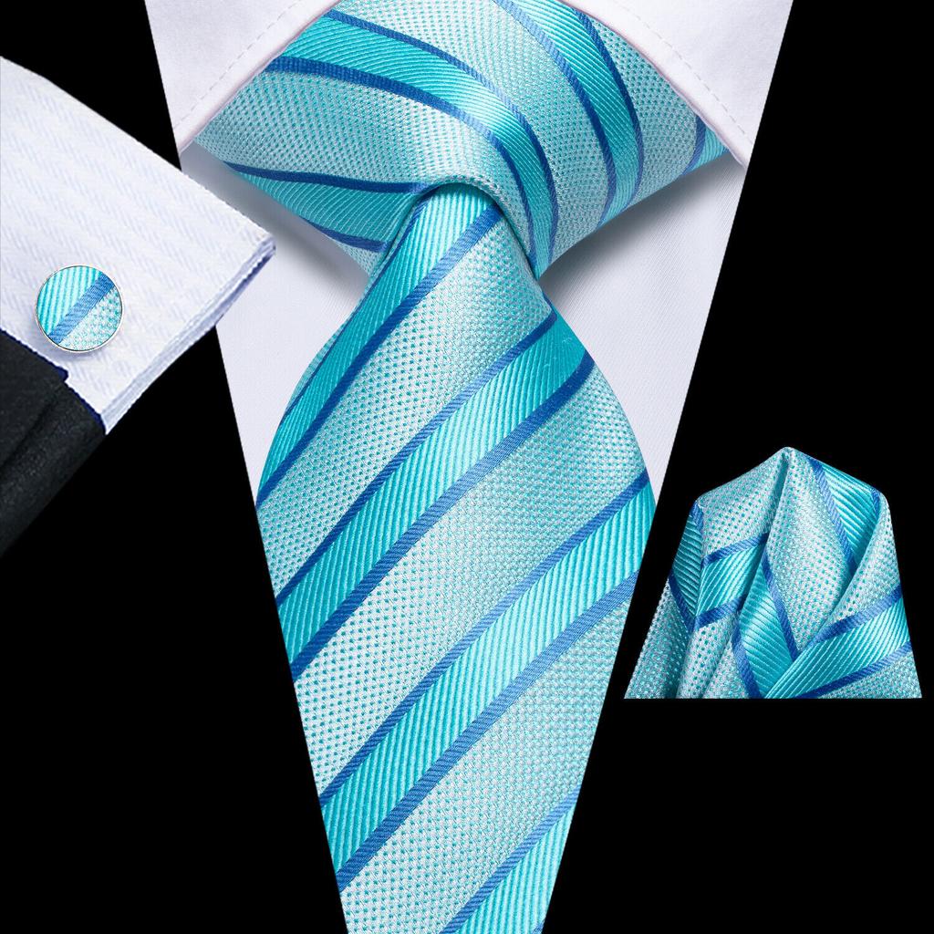 Hi-Tie Мужской галстук, белый однотонный галстук, носовой платок, запонки, свадебный галстук, выпускной вечер