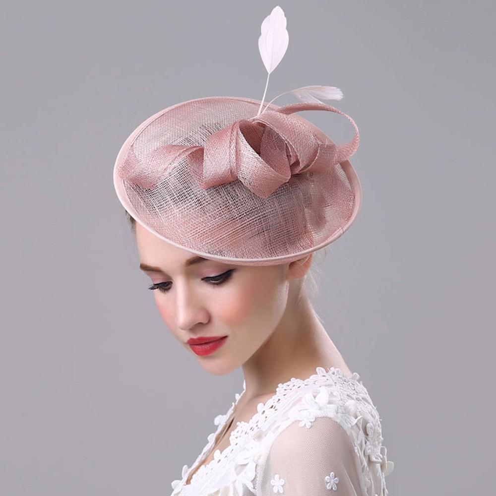 Модная свадебная женская шляпа-чародер Penny Mesh Hat с лентами и перьями, праздничная шляпа