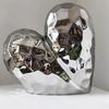 Contemporary Heart Shaped Ceramic Statue Ornament for Living Room with Ceramic and Symbolic Love Meaning