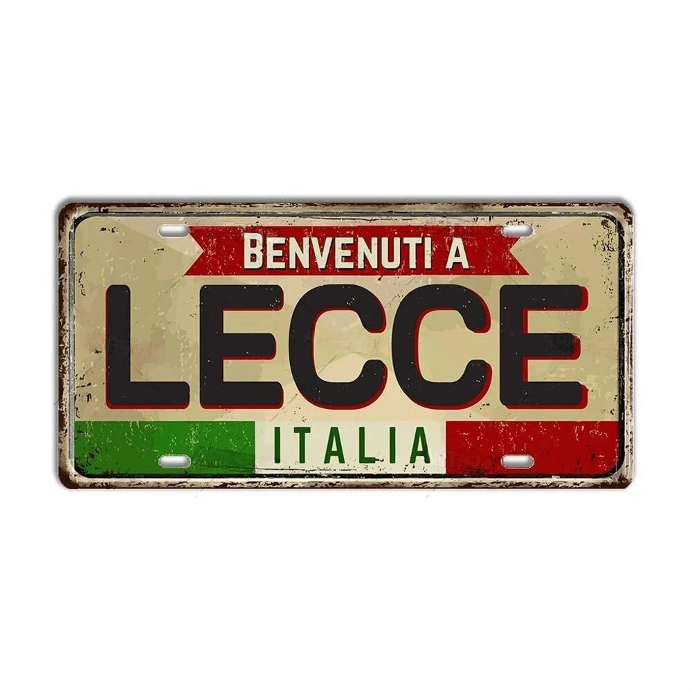 FJ Metal Tin Signs ITALY License Plate City State Tin Plaque Landmark Posters Wall Garage Bar Pub Decors
