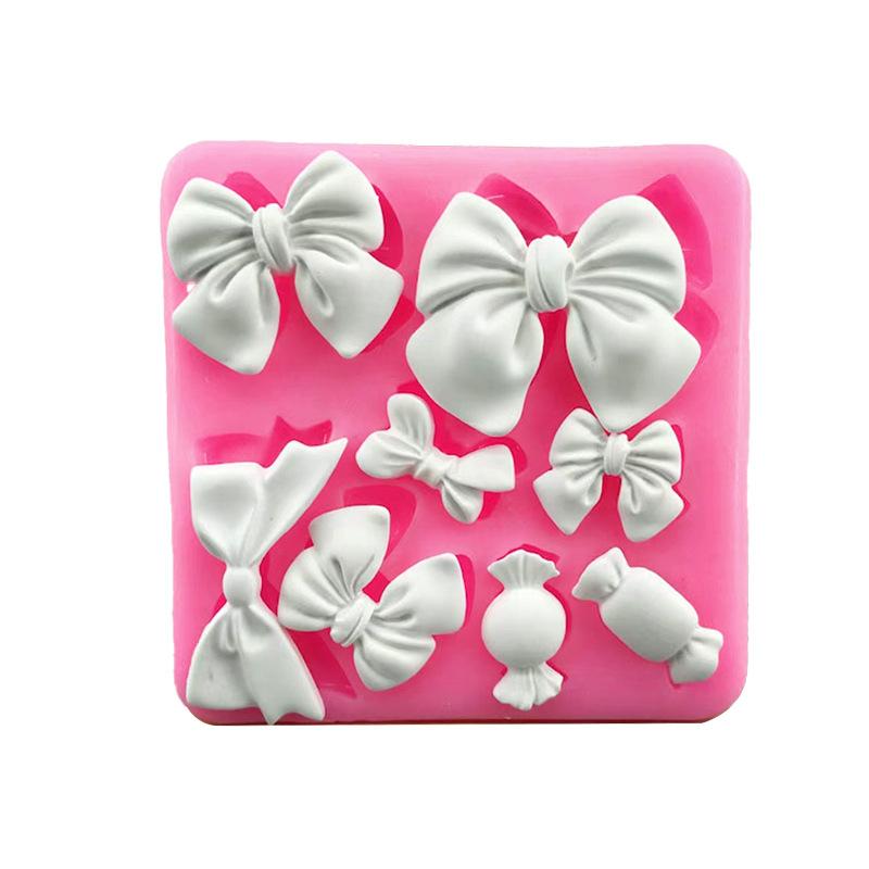 DIY Bow Silicone Mould,Cute Cartoon Bow Knot Resin Art Molds Fondant Mould Cake Decoration Tools Pastry Baking Accessories