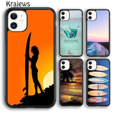 Krajews Летний Пляж Солнце Серфинг Чехол для Телефона Обложка Для iPhone 14 6s 7 8 plus X XR XS 11 12 13 pro max Samsung Galaxy S21 S22ultra