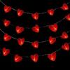 3m Red Heart Shape 20 LED Bulbs Valentine's Day String Light Decor Battery Operated Heart Shape Light for Home Valentines Wedding Party Anniversary