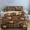 Beige flowers, wavy stripes. Bedding sets Duvet cover sets Duvet covers Pillowcases(1 * Duvet Cover 2 * Pillowcases without duvet insert)