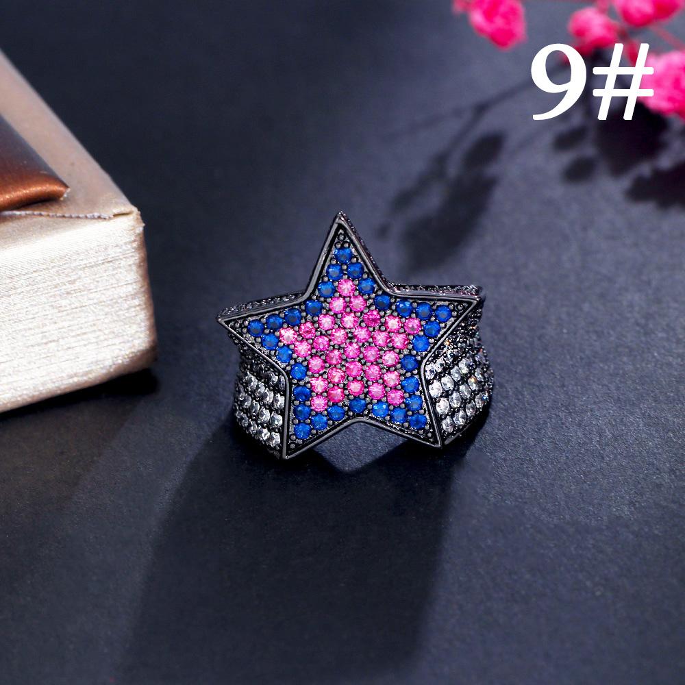 Ювелирные изделия CMM, роскошные большие массивные кольца с микро цирконием, эффектные кольца на палец с пентаграммой для женщин, вечерние ювелирные изделия, подарок