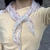 Cotton Floral Headscarf Pastoral Style Triangular Headband Spring Silk Scarves  Girls