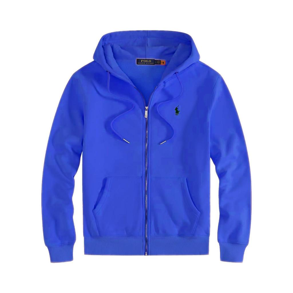 Men's Fleece-Lined Hooded Jacket with Zipper and Embroidery - Fashionable Autumn/Winter Casual Sweatshirt