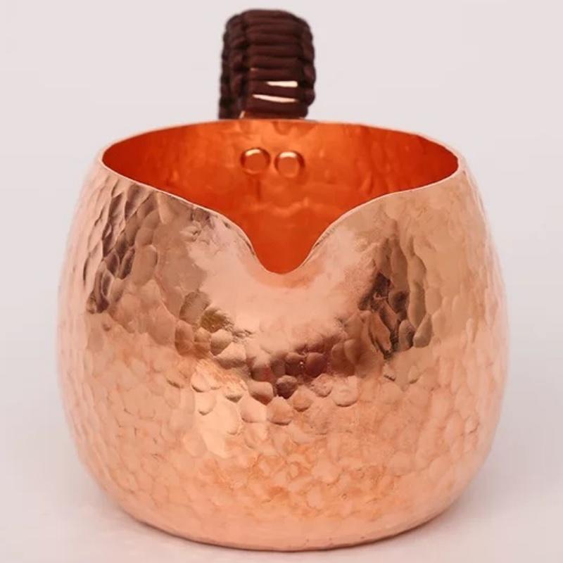 Винтажная кофейная кружка, красная, из чистой меди, с плетёной ручкой, утолщённая, 350 мл, для завтрака, ручной работы, стакан для чая, посуда для напитков, посуда