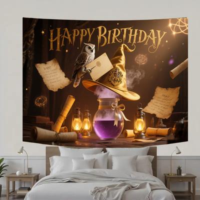 Стиль Гарри Поттера-Сова, Тема Волшебного зелья-Фон С Днем Рождения для Фотобудки, Вечеринки, Празднований в помещении/на открытом воздухе