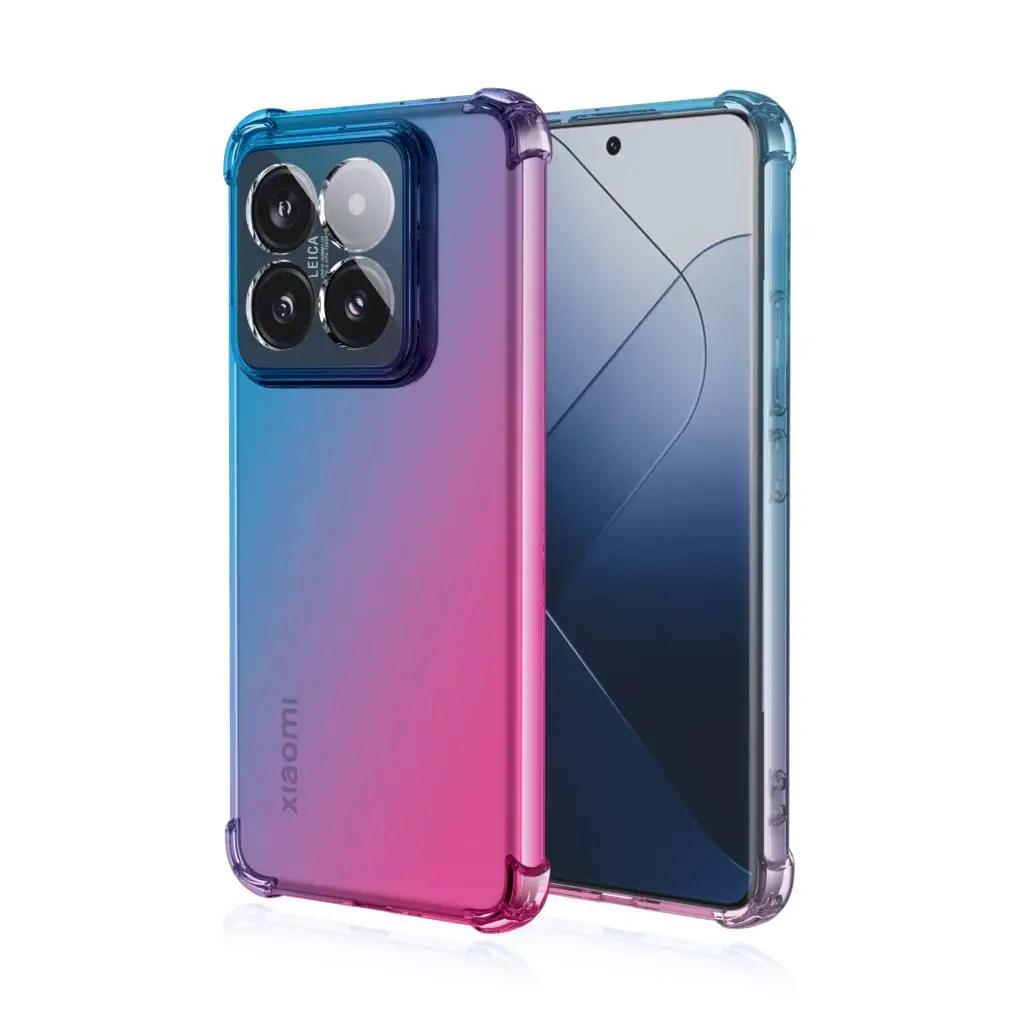 Градиентный чехол для телефона Xiaomi Mi 14T Pro 13T 12T 14 T Pro Силиконовый полупрозрачный мягкий защитный бампер с подушками безопасности для Xiaomi Mi14Tpro