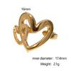 Romantic Stainless Steel Hollow Heart Rings for Women Men Personalized Design Opening Rings Jewelry Wedding Commemorative Gifts