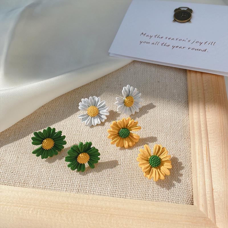 Серьги-ромашки в корейском стиле — крошечные, женственные, серебряные иглы S925, популярные маленькие свежие серьги