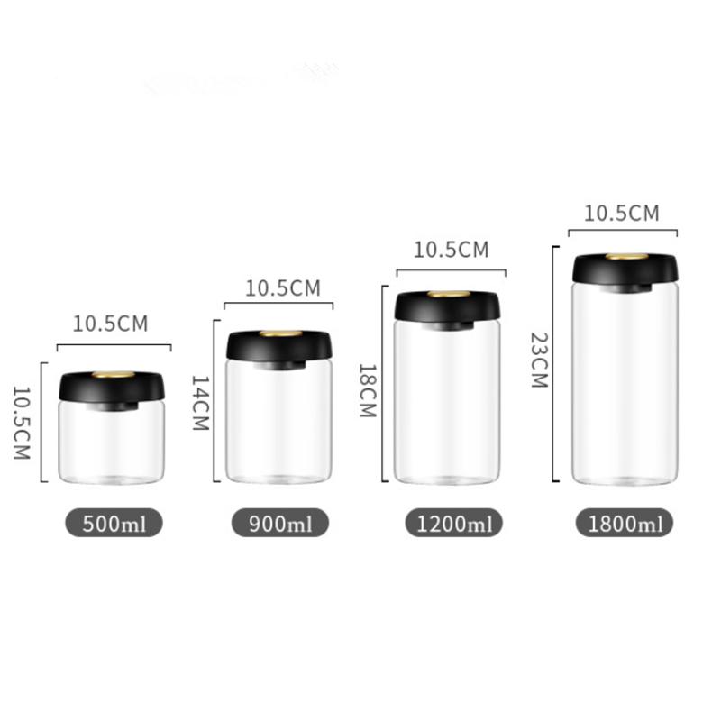 Вакуумный кувшин для кофейных зерен, стеклянная герметичная банка для пищевых зерен, конфет, сохраняющих свежесть, банка для хранения, кухонные принадлежности