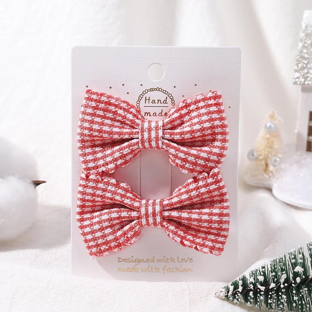 2 шт./компл. Однотонные нейлоновые детские бантики Заколки для волос для маленьких девочек Ручной работы Бантик Заколка-автомат Фотографические аксессуары для волос