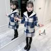 Woolen Coat Winter Fleece Middle and Big Children's Plaid Winter Clothes