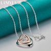 925 Sterling Silver Double Heart Pendant Necklace High Quality For Women Wedding Engagement Fashion Fine Jewelry