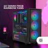 Boîtier Gaming ATX - Mars Gaming - MC-AIR - 4 Ventilateurs FRGB 120mm - Panneau Mesh - Verre Trempé Noir
