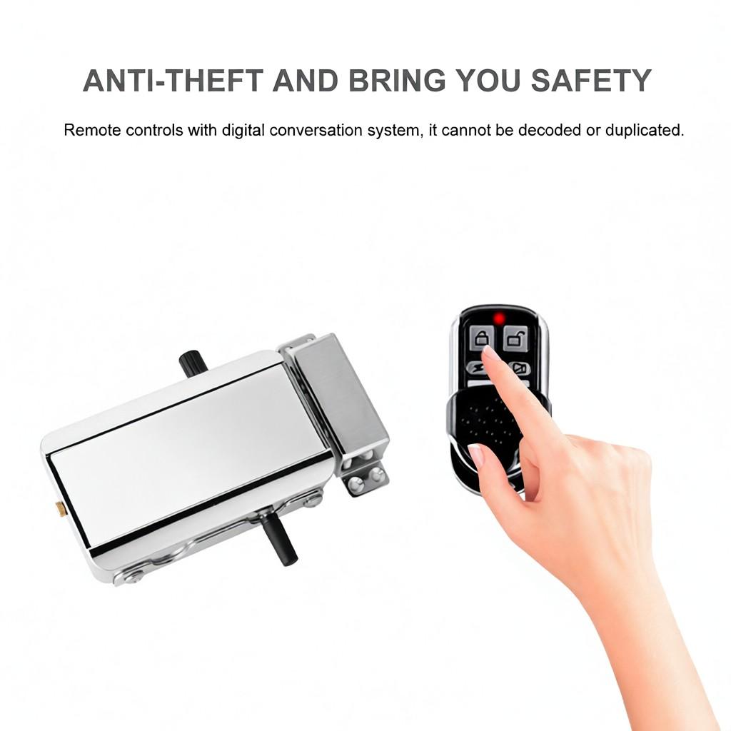 Home Door Lock Kit Remote Control Keyless Entry Electronic Lock Silent Version Smart Wireless Anti-theft Deadbolt Access Control System for Home Hote