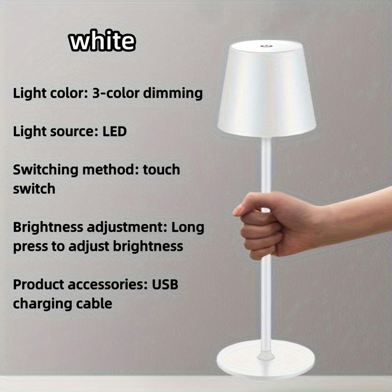 LED Table Lamp Rechargeable Touch 3 Colors Dimmable Desk Lamp For Bedroom Living Room Dining Room Bar Hotel Coffee Room Decor