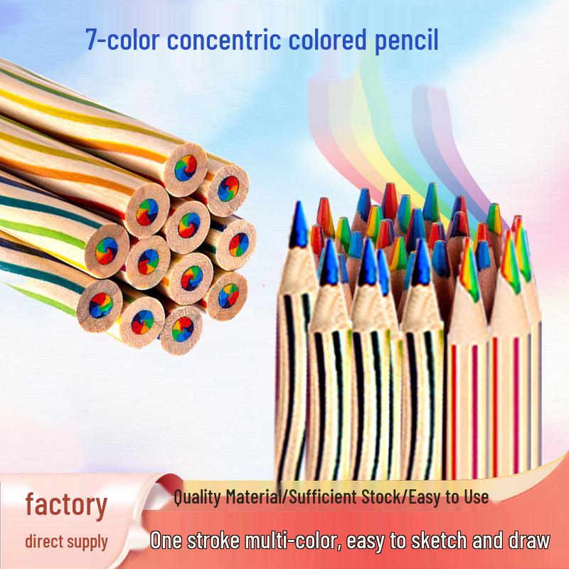 Popular Blackwood Multicolor Stripe Pencil for Kindergarten and Elementary Students