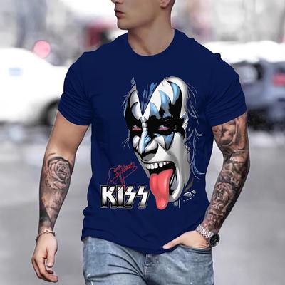 Летний топ с круглым вырезом и 3D-принтом с изображением лица призрака, модные повседневные мужские футболки с коротким рукавом