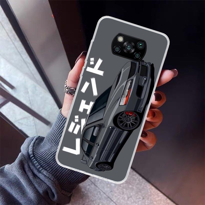 JDM Tokyo Drift Sports Car Phone Case For Xiaomi Poco X7 X6 X5 Pro F7 Ultra Redmi 15C 15 13 13C 12 12C 10 10A 10C 9 9A 9C 9T She