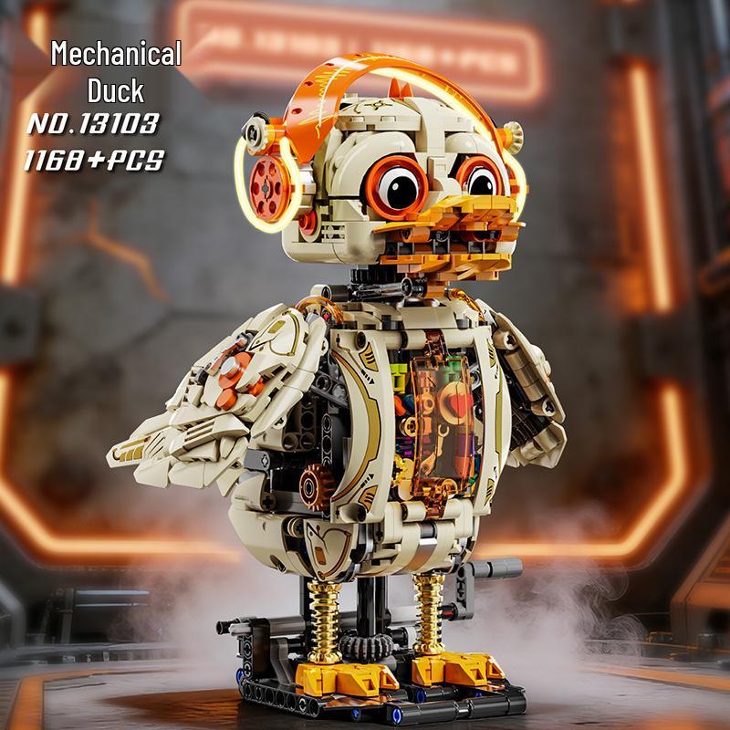 Механическая Утка Мультяшная Модель, Совместимая с LEGO - Детская Сборная Игрушка Подарок
