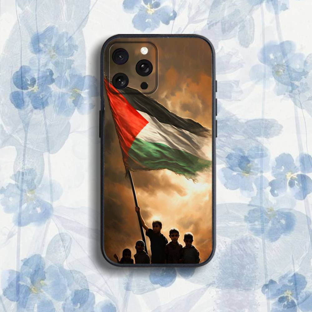 P-Palestine-s F-Flag M-MAP Phone Case For iPhone 17,16,15,14,13,12,Pro,Max,Plus,E,SE4,Air,Mini Black Soft Box
