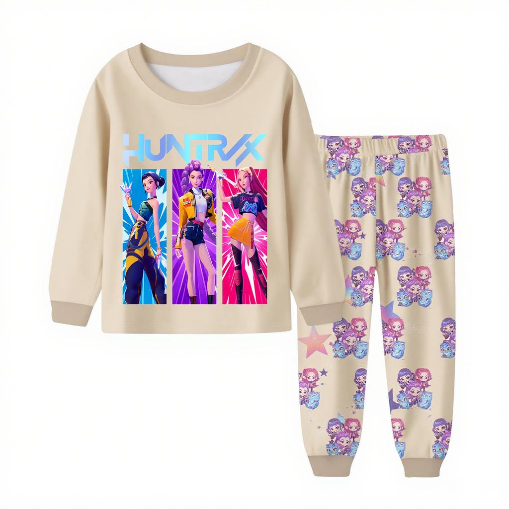 Children's Fashion Suit Skirt Round Neck Long Sleeve Top Pants