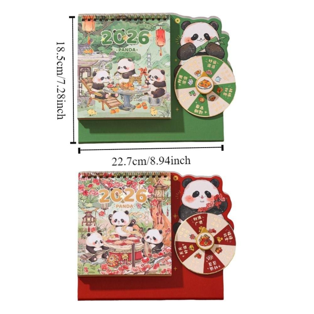 Double Coil New Year Desktop Calendar Cartoon Panda Flip Calendar Planner Calendar Home