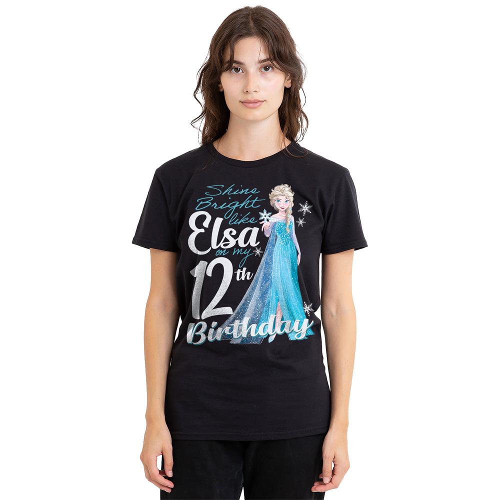 Frozen Unisex Adult Bright Like Elsa 12th Birthday T-Shirt