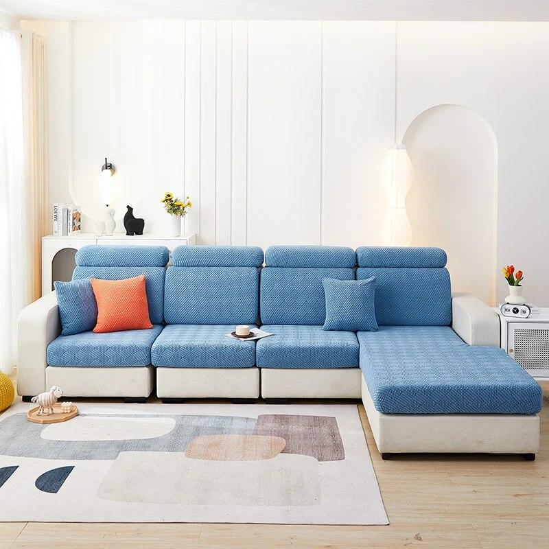 Плотная жаккардовая плюшевая наволочка для диванной подушки Чехол на длинную подушку спинки Растягивающийся чехол-защита для дивана на 1/2/3/4 места