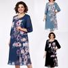 Женское платье с принтом, свободное платье больших размеров