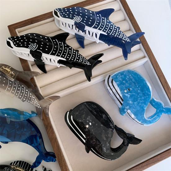 Женская заколка для волос в форме китовой акулы, заколка для волос с уксусной кислотой, противоскользящая большая заколка, заколка на заднюю часть головы, заколка для волос, аксессуары для головы