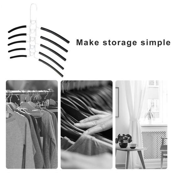 Clothing Hanger Multi-Layer 5-in-1 Anti-slip Design Space Saving Closet Organizer for Shirts Dresses Sweaters