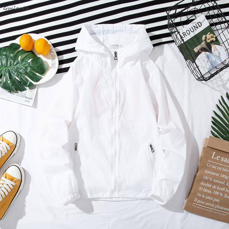 Летняя ветровка женская мода с капюшоном на молнии бомберы пальто уличная верхняя одежда