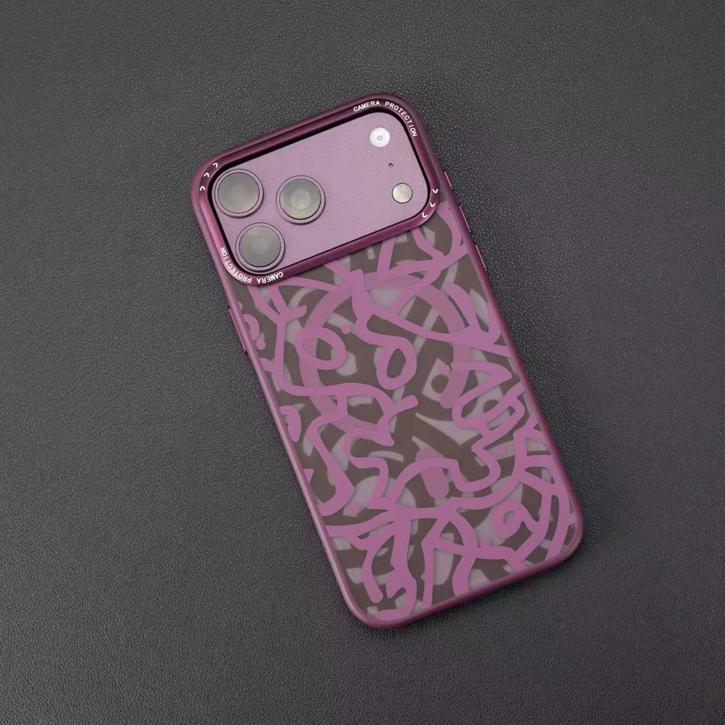 Применимо к iPhone18promax чехол для мобильного телефона с магнитной полосой и граффити Apple 17 матовая кожаный модный бренд защитный чехол