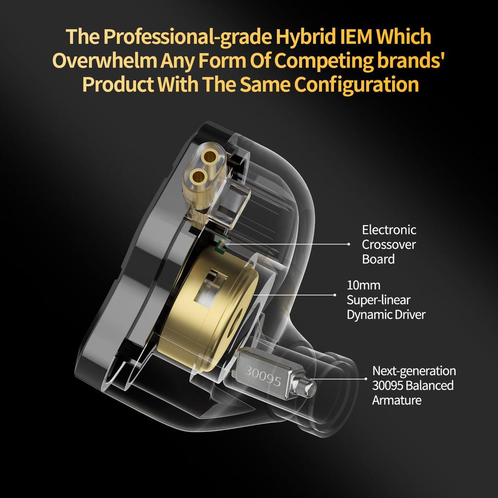 Yinyoo Canal Наушники Проводные Наушники KZ ZSN Pro2 Гибридные Наушники Мониторные Китайские Наушники Игровые Проводные Наушники Совместимые DD&BA Re-кабель (нет